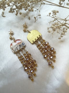 Boucles fleuries perles en cascade