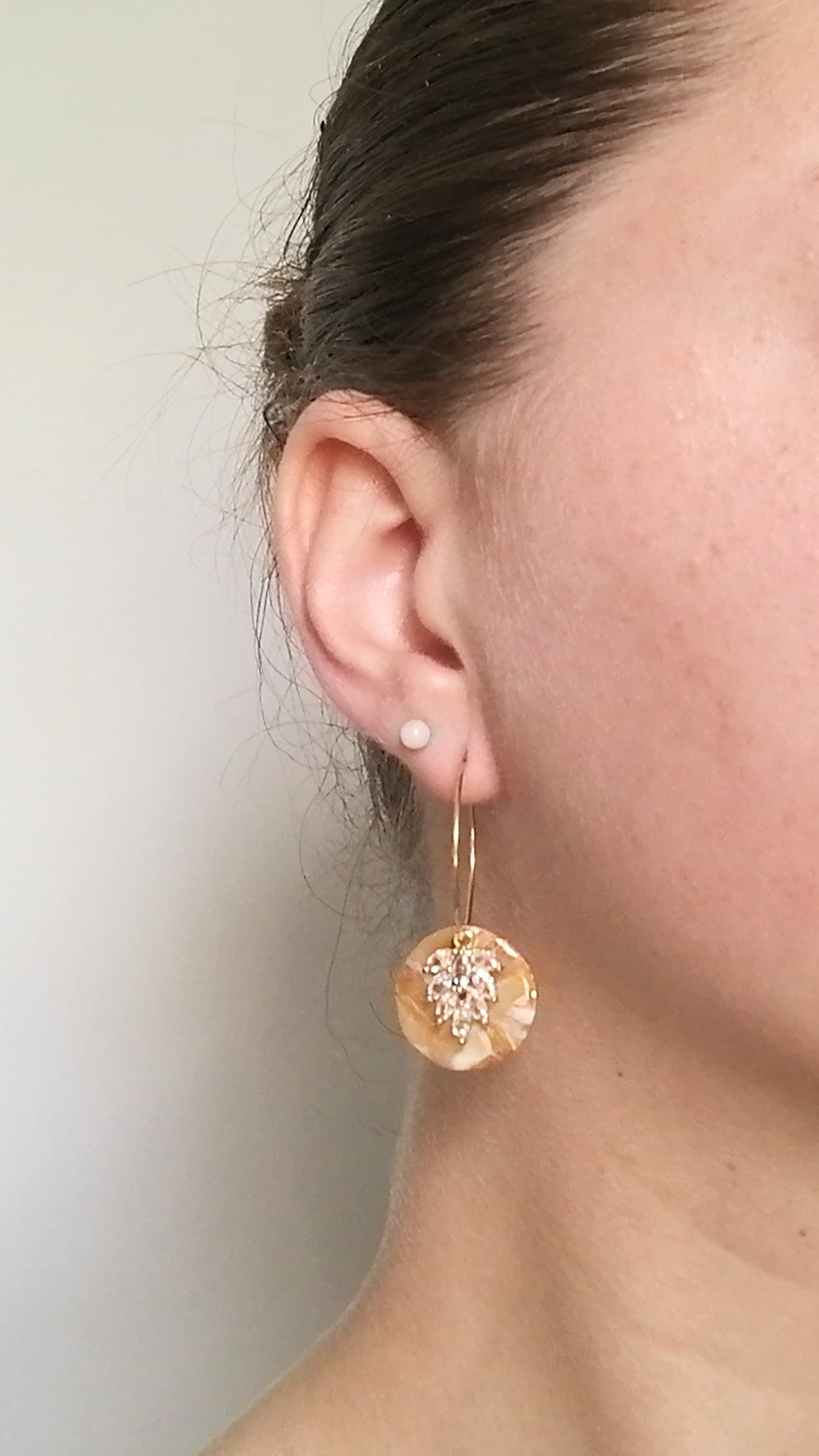 Créoles pampilles et breloques zirconium