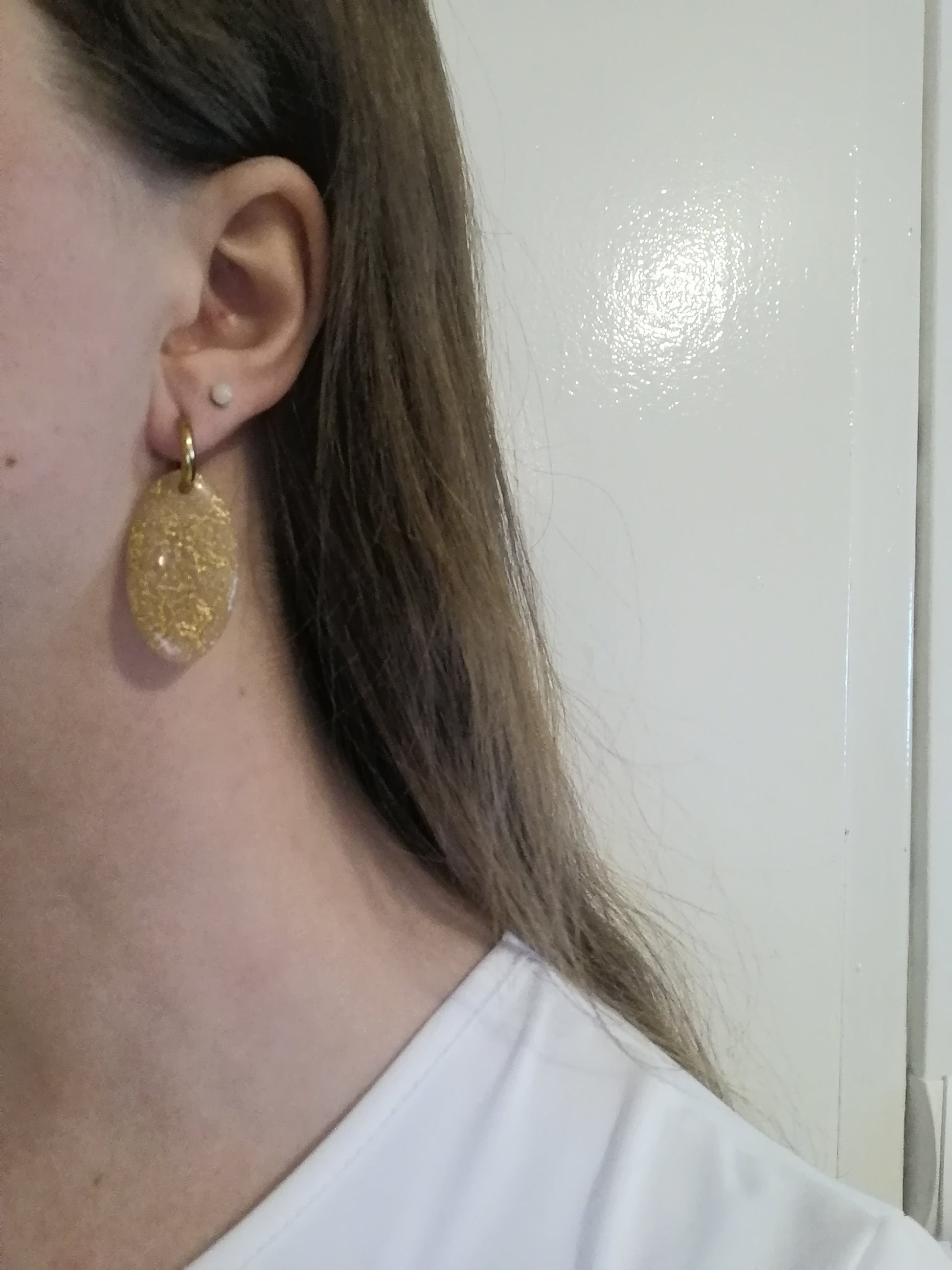 Boucles créoles pampilles interchangeables dorée ou perles