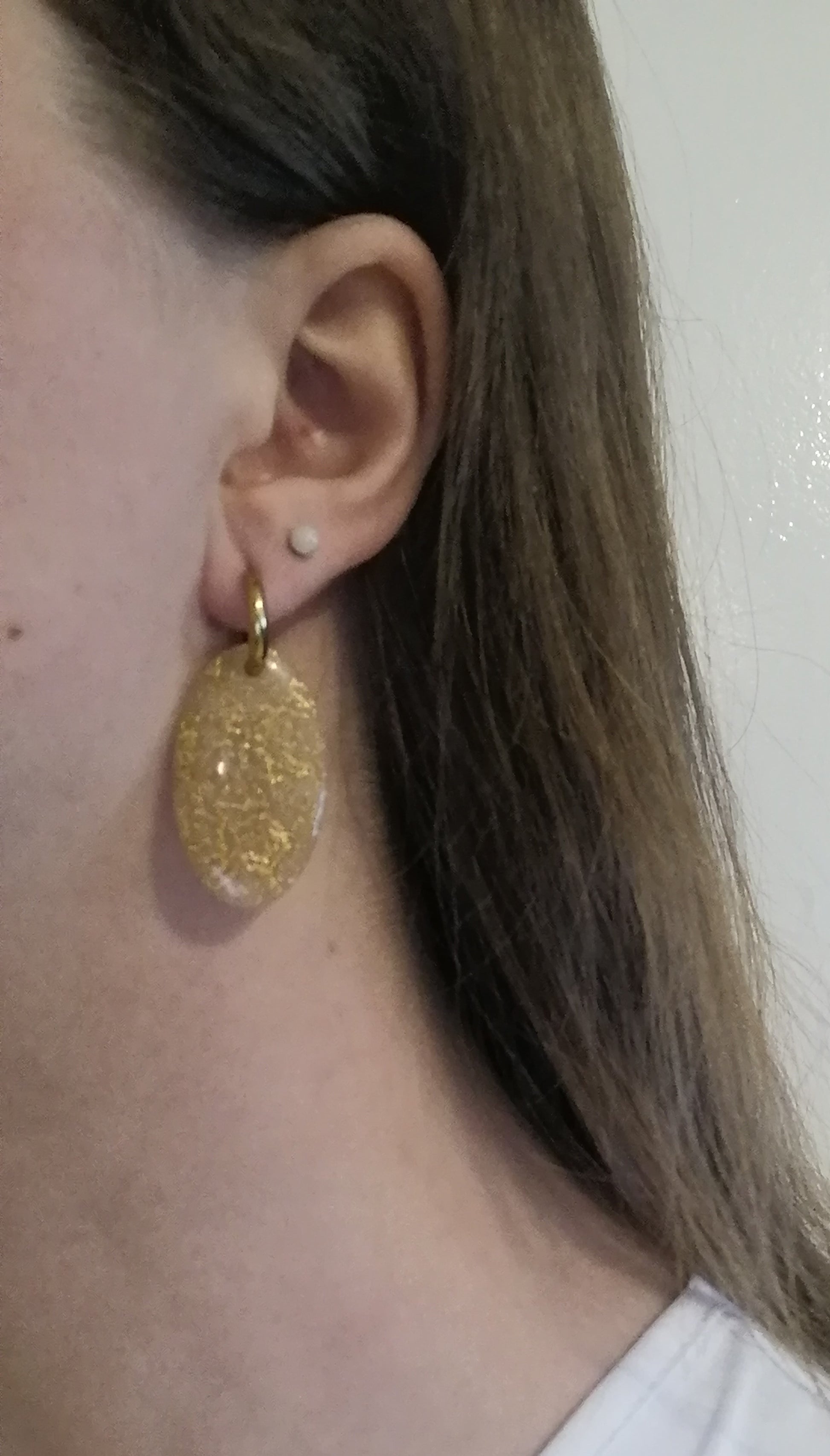 Boucles créoles pampilles interchangeables dorée ou perles