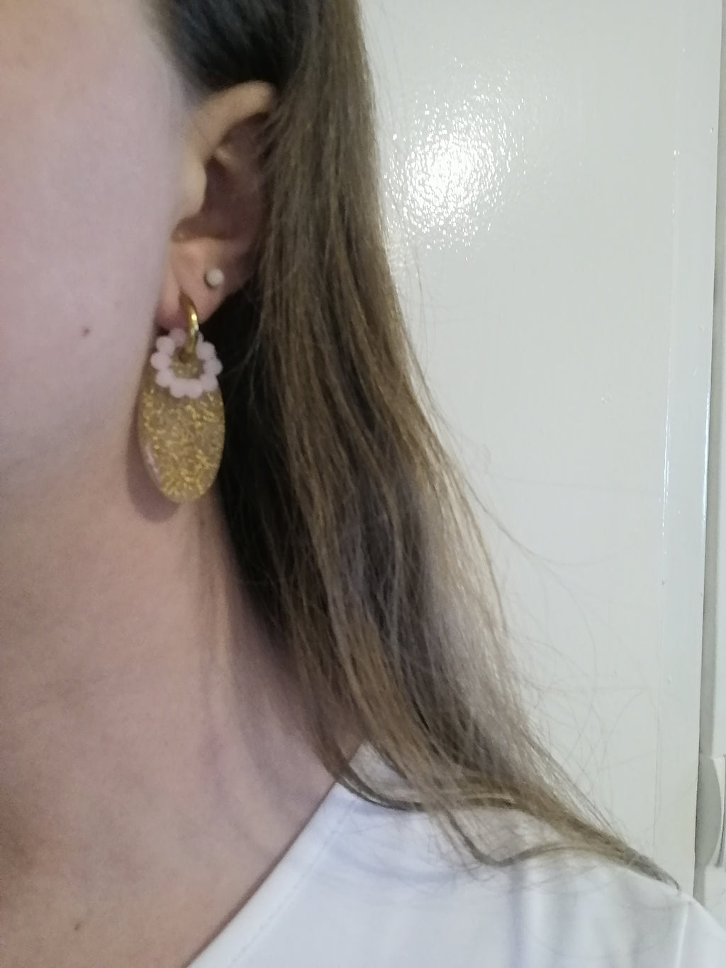 Boucles créoles pampilles interchangeables dorée ou perles