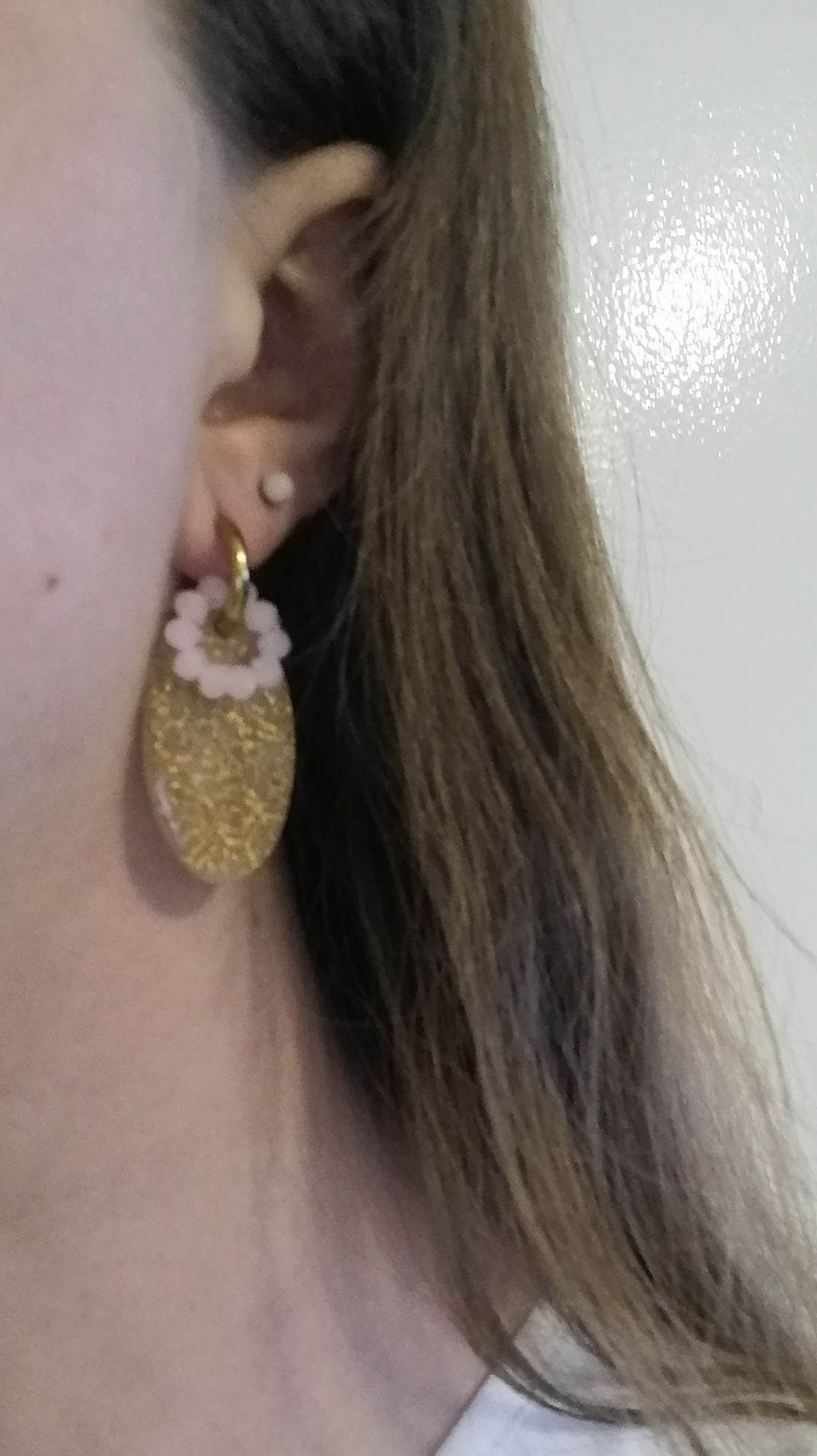 Boucles créoles pampilles interchangeables dorée ou perles