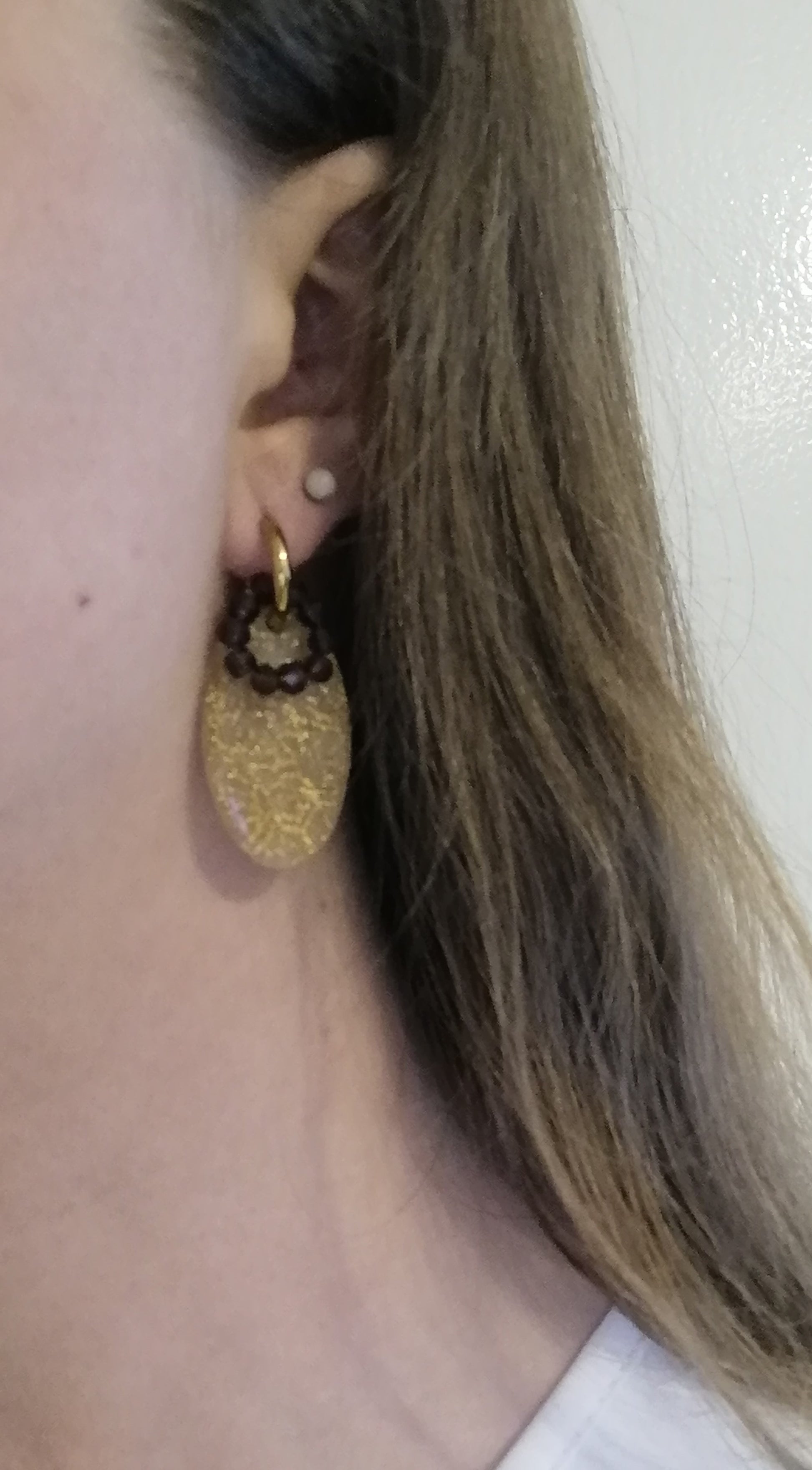 Boucles créoles pampilles interchangeables dorée ou perles