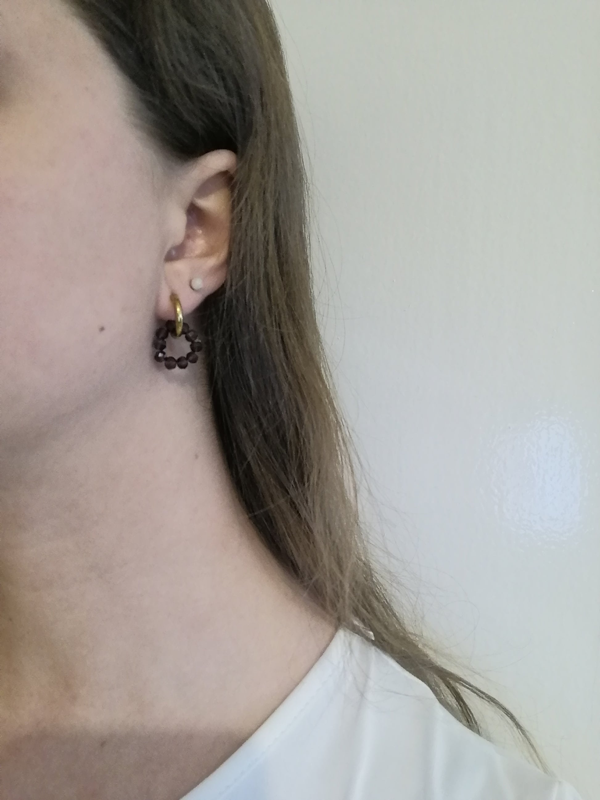 Boucles créoles pampilles interchangeables dorée ou perles