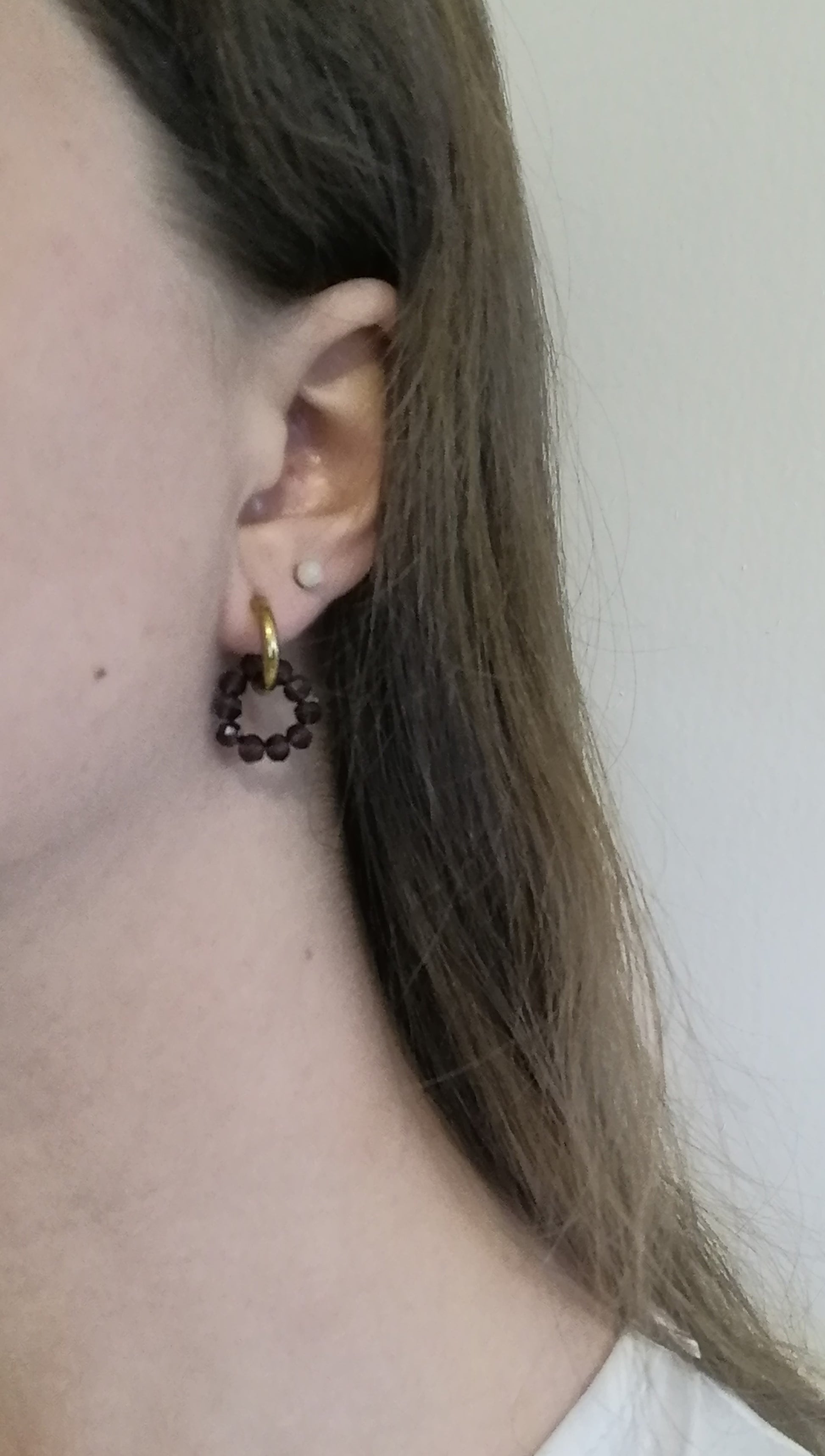 Boucles créoles pampilles interchangeables dorée ou perles