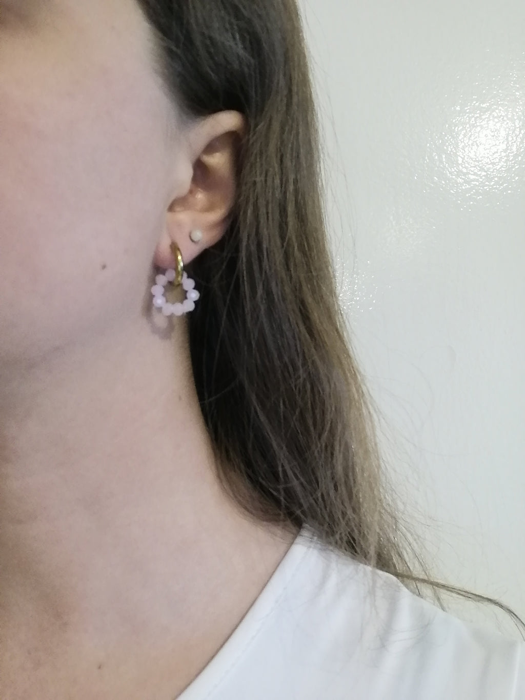 Boucles créoles pampilles interchangeables dorée ou perles