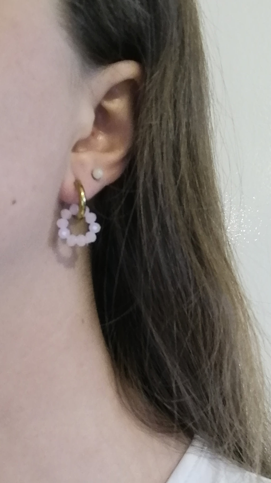 Boucles créoles pampilles interchangeables dorée ou perles