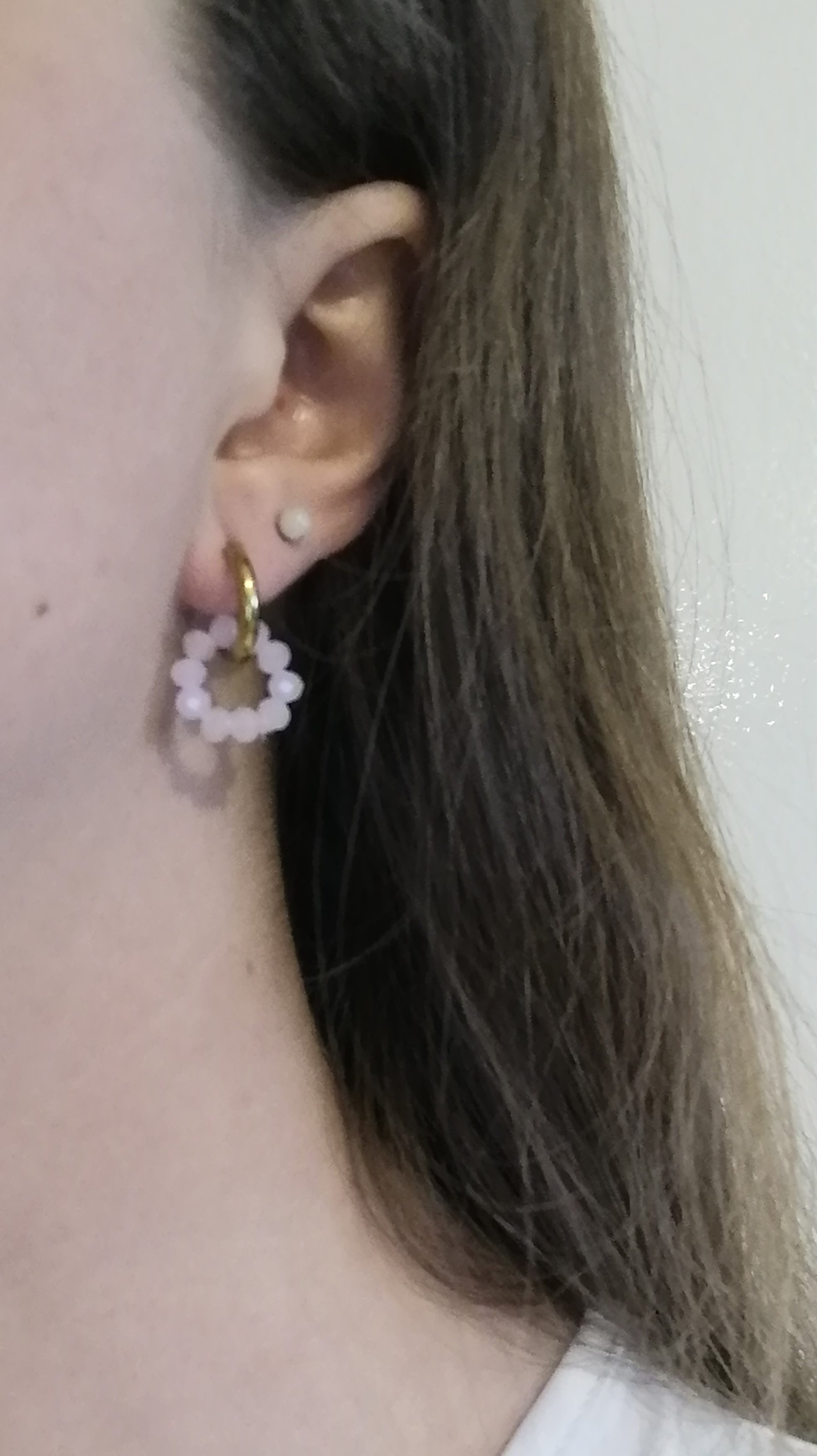 Boucles créoles pampilles interchangeables dorée ou perles