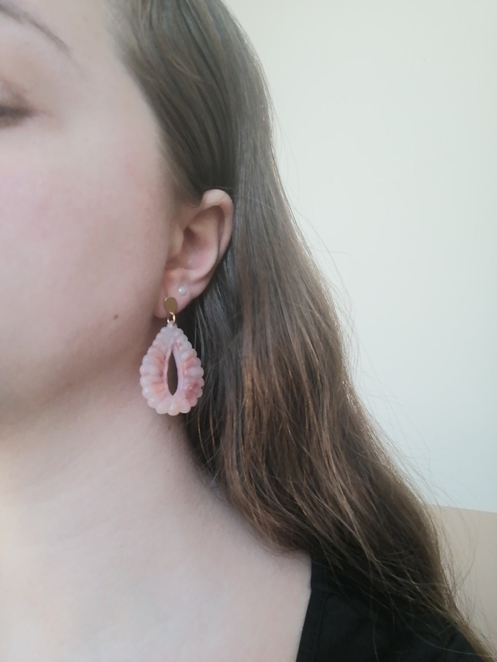 Boucles grosse goutte marbrée