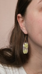 Boucles fleuries jaune et chaînettes - 2 versions